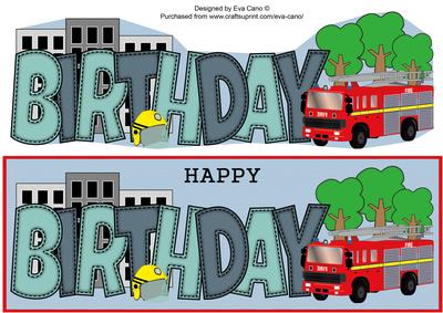 Fire Engine Birthday Large Dl