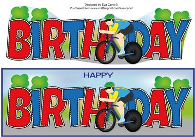 Cyclist Birthday Large Dl
