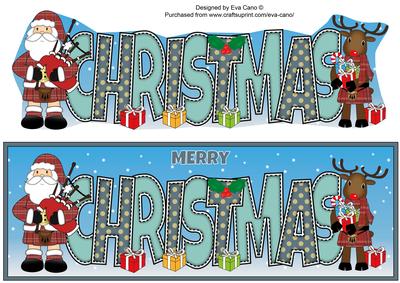 Scottish Santa & Rudolf Christmas Large Dl