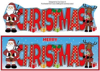 Scottish Santa & Rudolf Christmas Large Dl 2