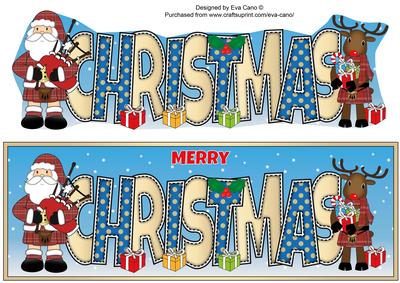 Scottish Santa & Rudolf Christmas Large Dl 3