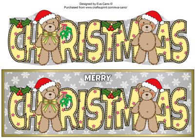 Christmas Teddies Christmas Large Dl 3