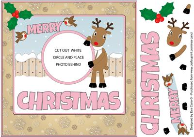 Add Your Photo Christmas 8x8 with Reindeer
