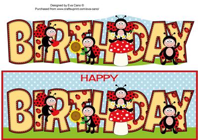 Cute Ladybirds Birthday Large Dl