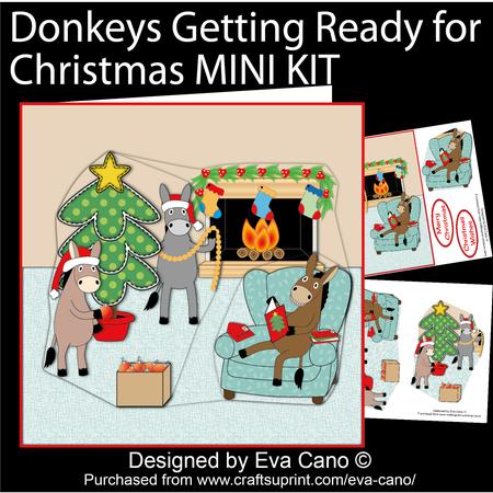 Donkeys Getting Ready for Christmas Mini Kit