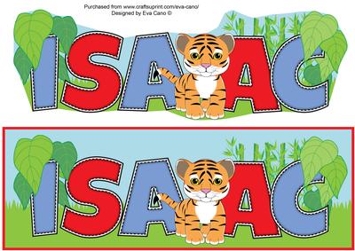 Cute Tiger Isaac Name Plate