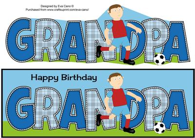 Footballer in Wine & Blue Grandpa Large Dl