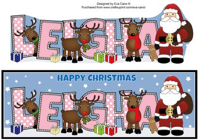 Santa and His Reindeers Leigha Large Dl