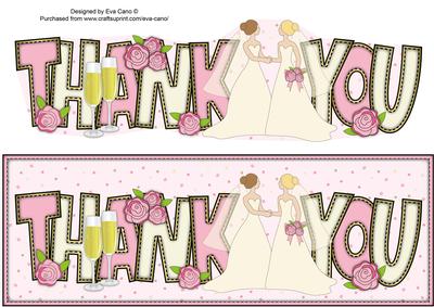 Same Sex Wedding (female) Thank You Large Dl