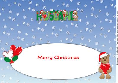 Romantic Christmas Teddies Husband Large Dl Insert