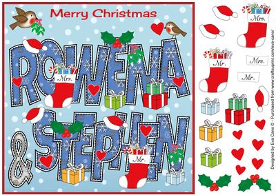 8x8 Christmas Names Rowena & Stephen