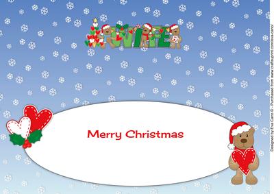 Romantic Christmas Teddies Wife Large Dl Insert