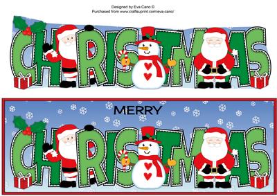 Santas & Snowman Christmas Large Dl
