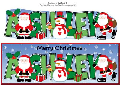 Santas & Snowman Ashley Large Dl