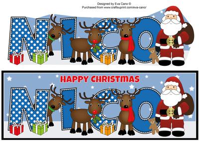 Santa and His Reindeers Nico Large Dl
