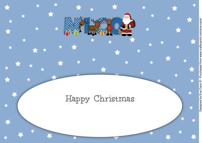 Santa and His Reindeers Nico Large Dl Insert