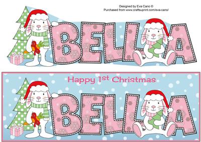 First Christmas Bunny Rabbits Bella Large Dl