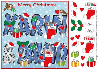 8x8 Christmas Names Karin & David
