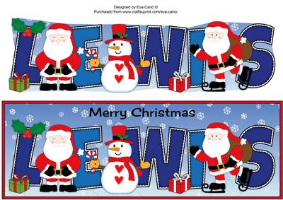 Santas & Snowman Lewis Large Dl