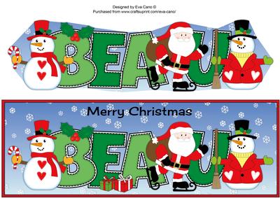 Santa & Snowmen Beau Large Dl