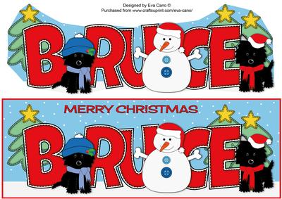 Christmas Jazz Dogs & Snowman Bruce Large Dl