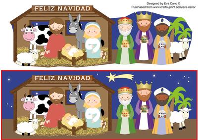 Nativity Scene Feliz Navidad Large Dl