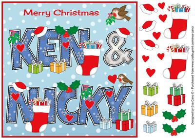 8x8 Christmas Names Ken and Nicky