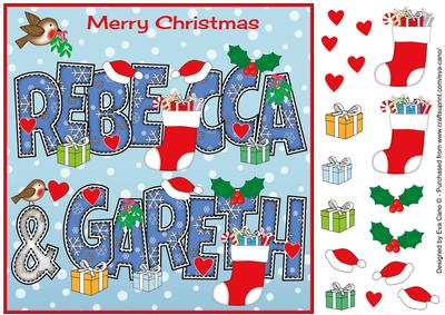 8x8 Christmas Names Rebecca & Gareth