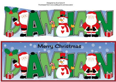 Santas & Snowman Damian Large Dl