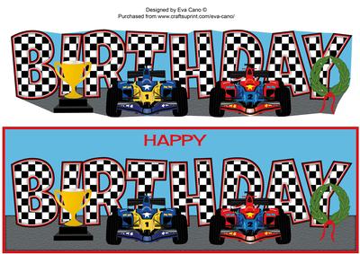 Formula 1 Cars Birthday Large Dl