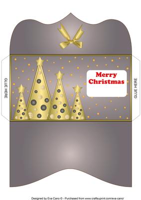 Buttons Christmas Trees Money Wallet Grey