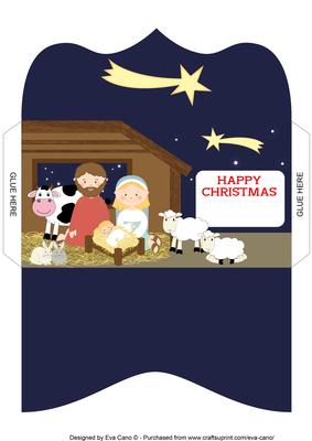 Nativity Scene Money Wallet Happy Christmas