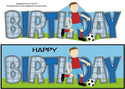 Footballer in Wine & Blue Birthday Large Dl