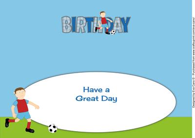 Footballer in Wine & Blue Birthday Large Dl Insert