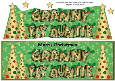 Buttons Christmas Trees Granny Fly Auntie Large Dl
