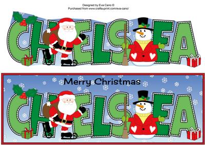Santa & Snowman Chelsea Large Dl