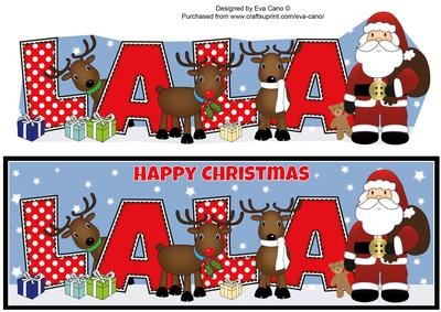 Santa and His Reindeers Lala Large Dl