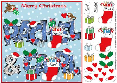 8x8 Christmas Names Rachel & Carl