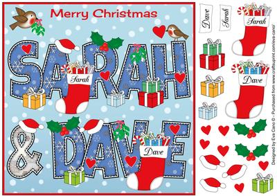 8x8 Christmas Names Sarah & Dave