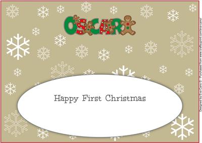 Gingerbread Men Grandson Oscar 1st Xmas Large Dl Insert