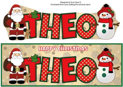 Santa & Snowman Theo Large Dl