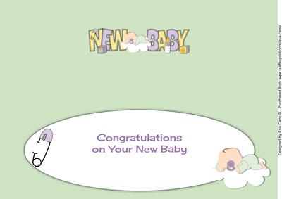 Cute Baby on Cloud New Baby Large Dl Insert