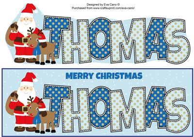 Santa with Rudolf Thomas Large Dl