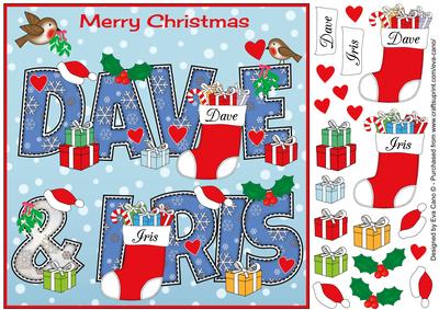 8x8 Christmas Names Dave & Iris