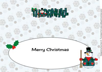 Merry Christmas from Thornhill Snowman Large Dl Insert