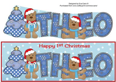 First Christmas Teddies Theo Large Dl