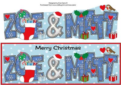 Christmas Names Zoe & Matt Large Dl