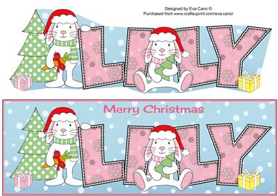 Christmas Bunny Rabbits Lily Large Dl