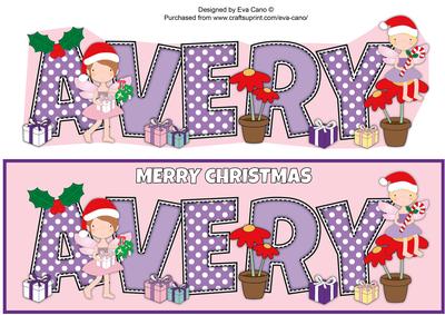 Christmas Fairies Avery Large Dl