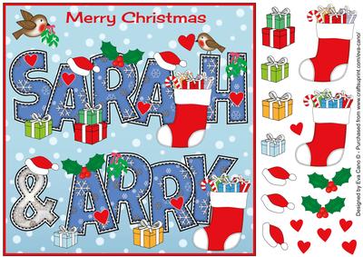 8x8 Christmas Names Sarah & Arry